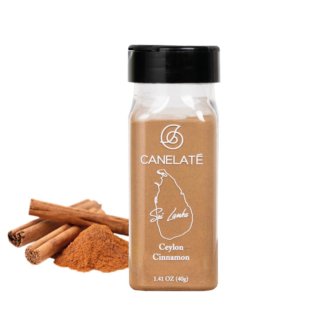CANELATÉ Organic Ceylon Cinnamon Powder 40g - Packed at the Origin, 100% Pure, Finest Ground Cinnamon for Baking and Coo