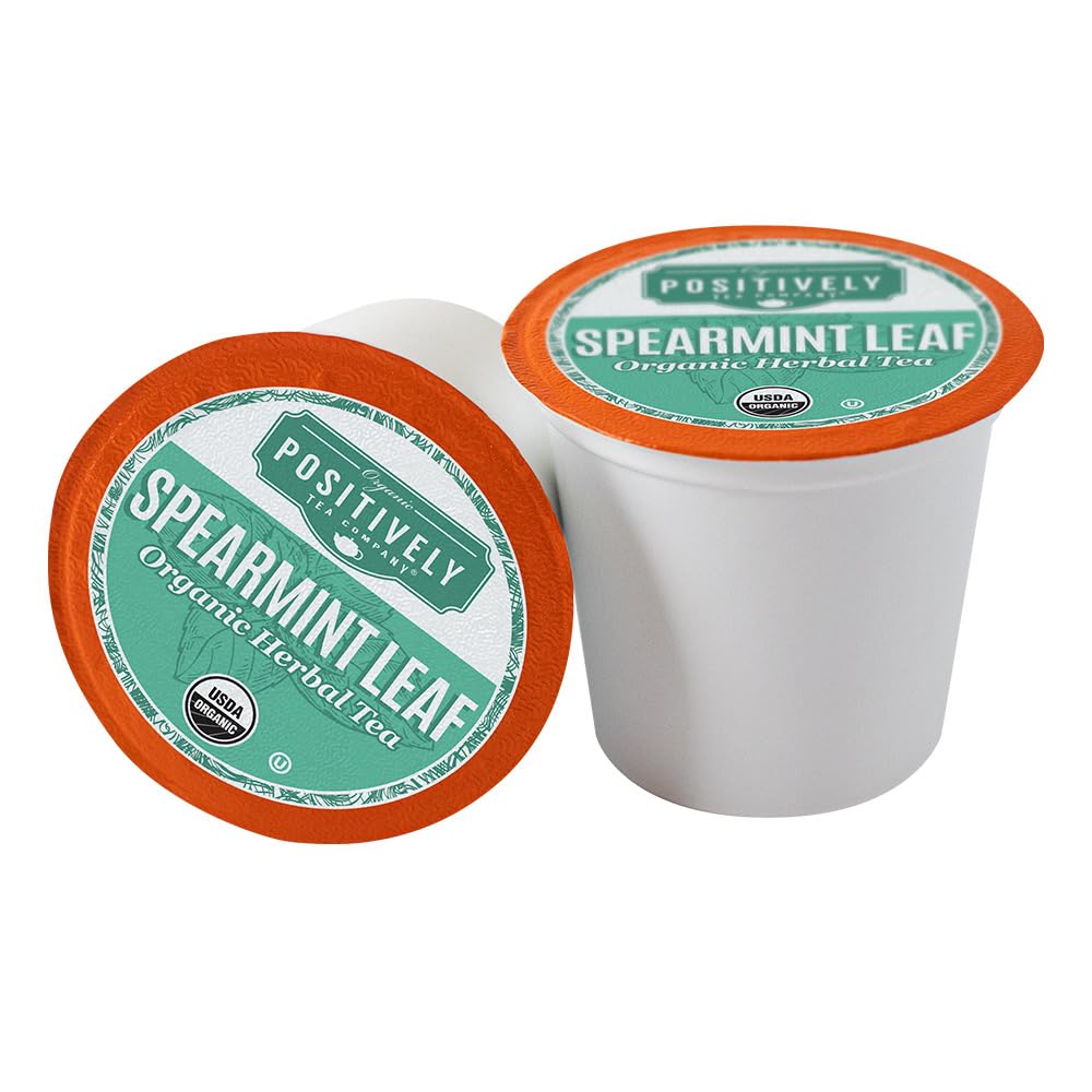 Organic Positively Tea Company Spearmint Herbal Tea, K-Cup Compatible for Home Brewing, 24 Pods
| Organic Positively Te