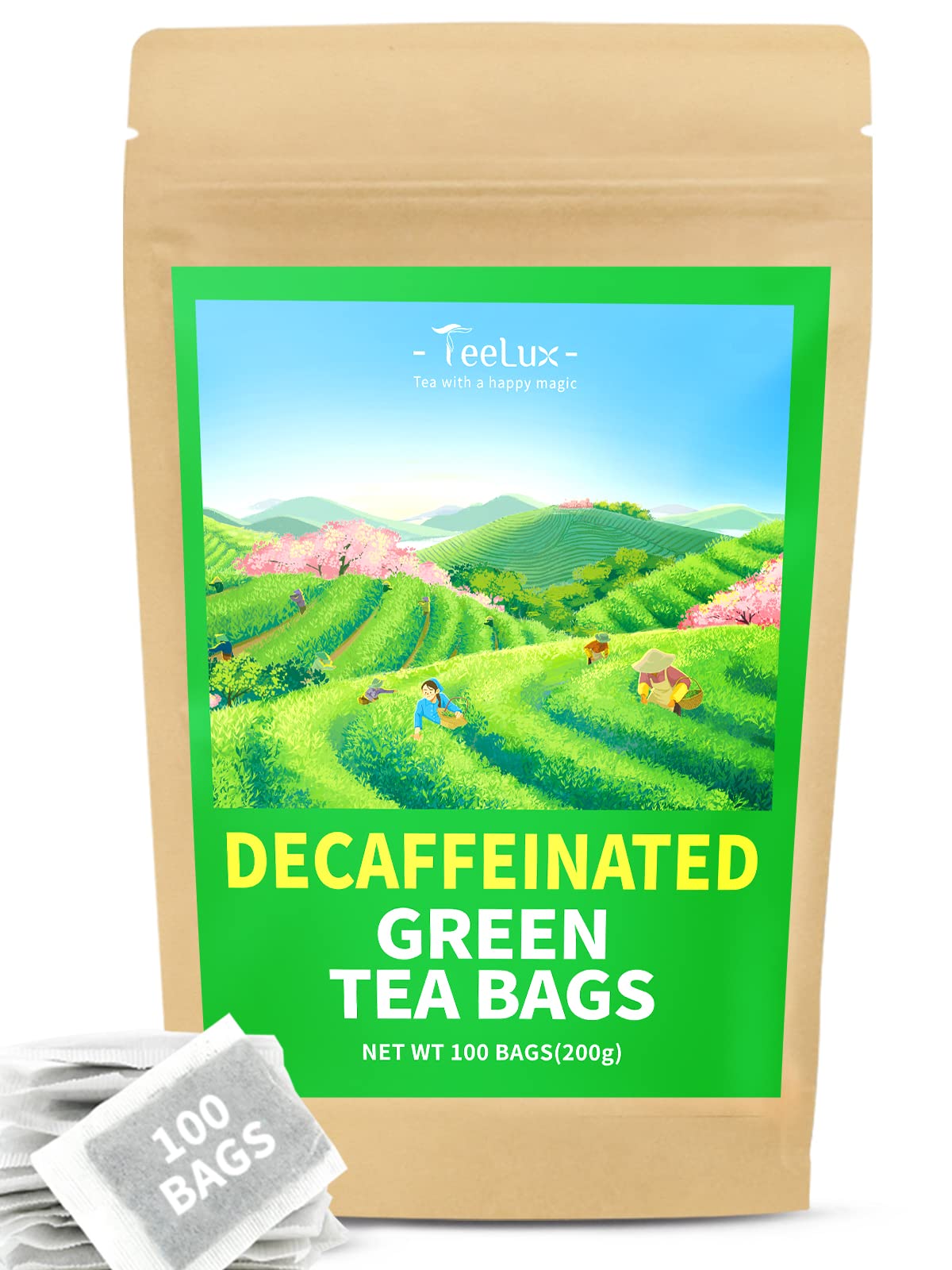 TeeLux Decaf Green Tea Bags for Antioxidant Health Drink, 100 Count Tea Bags for Hot & Iced Tea
TeeLux Decaf Green Tea B