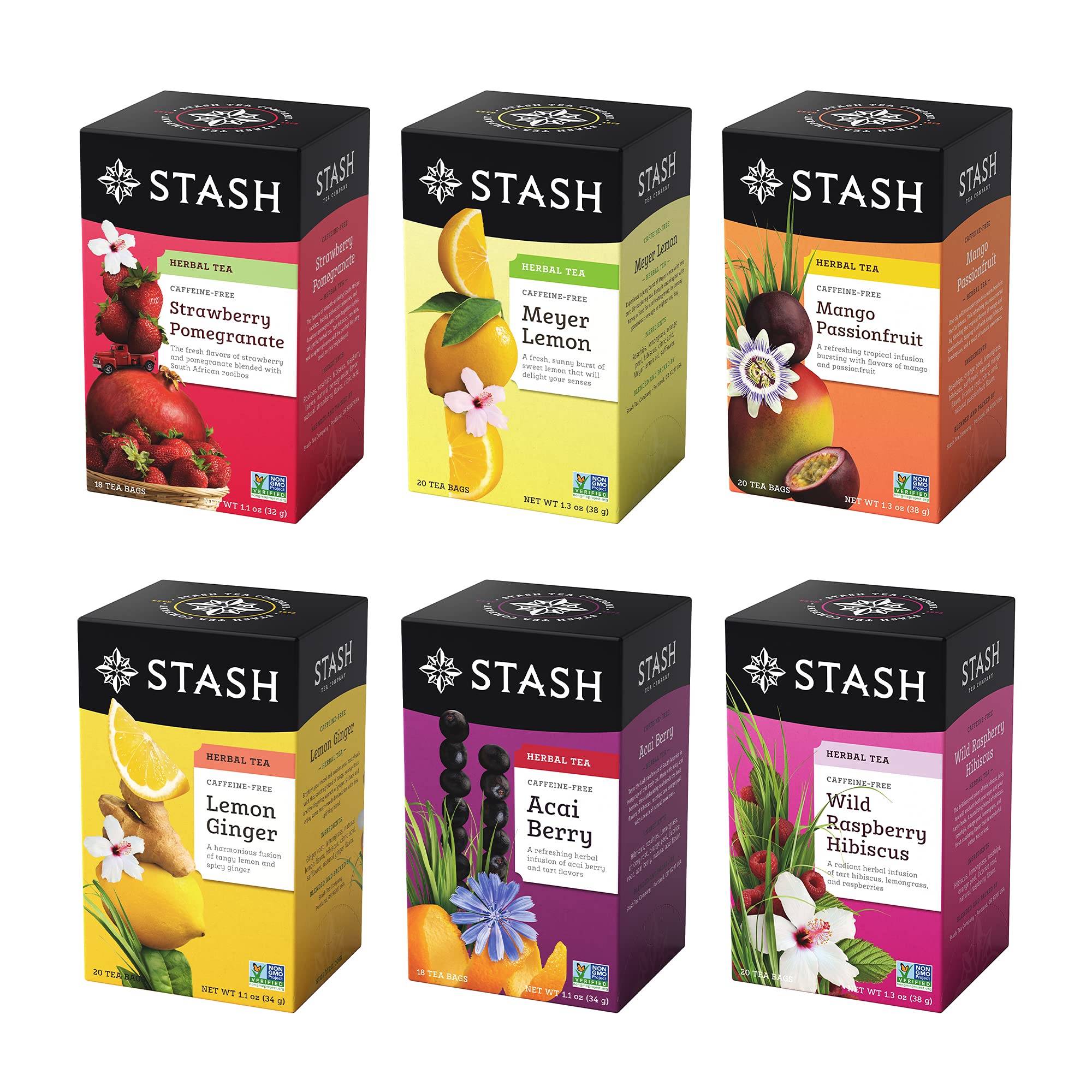 Stash Fruity Herbal Tea 6 Flavor Sampler for Adults, Perfect for Office and Home Relaxation
| Stash Fruity Herbal Tea T